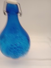 Nice Vtg Casadis Milano Cobalt Blue « Jus de Fruits » Glass Wine Jug Italy Look