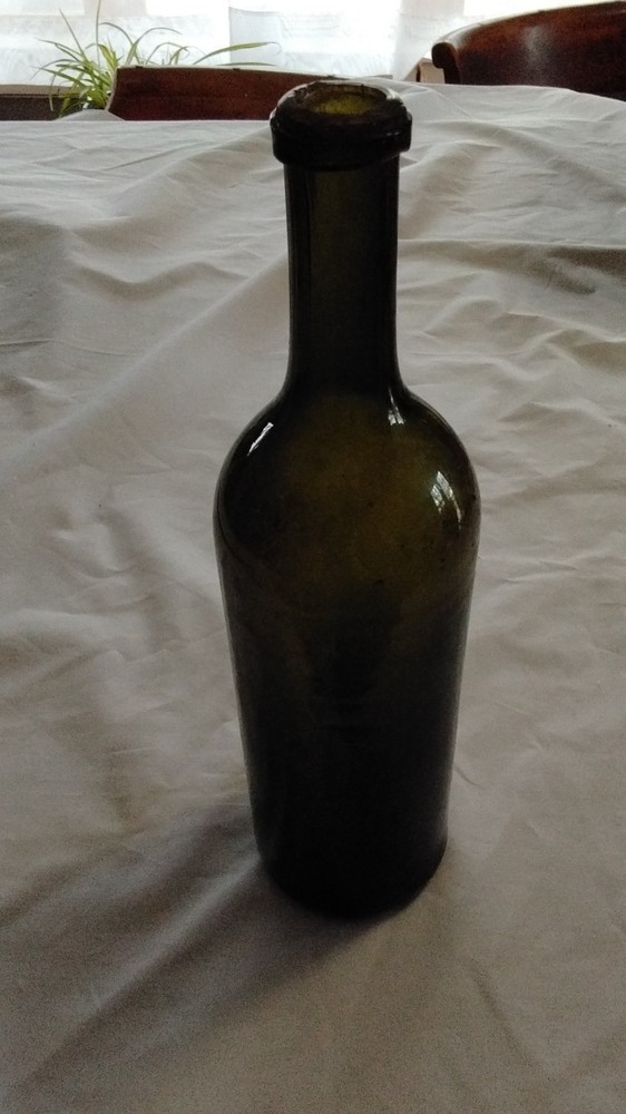 Vintage Green Wine Bottle Collectible Dark Glass Decorative Display Piece