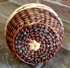 Wicker Wrapped Clear Bottle With Wicker Top 11&Prime;