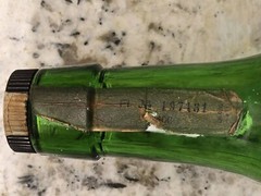 Vintage Dark Emerald Green Liquor Wine Bottle Dimpled Slumped Rare Janeiro Porta