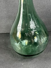 Vintage E.F. Vino D’Italia VCP Green Glass Wine Bottle Round Bottom Italian