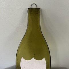 Cuvée Don Perignon 1978 Heat Flattened Green Bottle Tray Trivet Wall Art