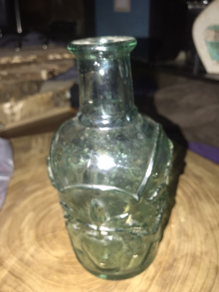 Clear Green Tint Wine Bottle With Embossed Fruit- Canada