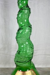 Vtg Emerald Green Empoli style Swirl Chiant Bottle 17” Tall Italy