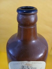 LANCERS 1966 VIN ROSE Brown Painted Glass Jug Portugal /JM Da Fonseca Empty