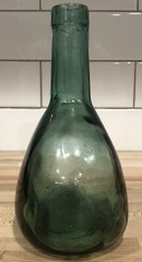 Vintage Green Aqua Demijohn Wine Jug Viresa Glass Decoration MCM boho Oval