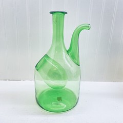Demijohn Glass Wine Chiller With Stoppers 13 1/2” Green