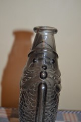 Vintage Tinted Glass Fish Shaped Italian Wine Bottle Decanter 9&Prime; Tall