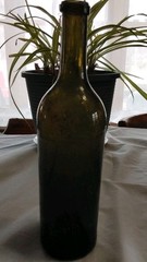 Vintage Green Wine Bottle Collectible Dark Glass Decorative Display Piece