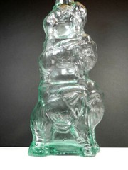 Vintage Green Glass Elephant Bottle Italy