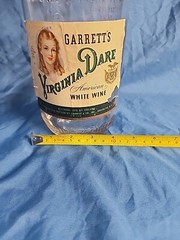 RARE Vtg Pre-prohibition Garrett & Co. Inc. Virginia Dare 14¾ » Tall Wine bottle