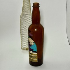 Vintage Pagoda Plum Wine “EMPTY” Bottle Mesh Covering Collectible