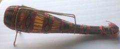 Vintage Plastic Wicker Wrapped Wine Bottle Decanter Iberia 60’s