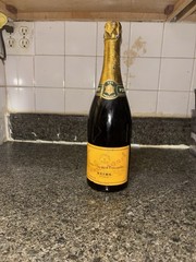 Veuve Clicquot Ponsardin Champagne Reims Empty Wine Bottle Black Gold Foil