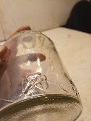Vintage Quart 4 Leaf Clover Motif Wine Bottle Smokey Grey Tint