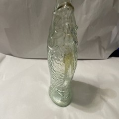 VINTAGE 13”FISH Sculptured Shaped Light Green Glass Wine Bottle Empty Pescevino