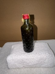 VTG Dubonnet An Aperitif Wine Mini Green Glass With Dimples Liquor Bottle EMPTY