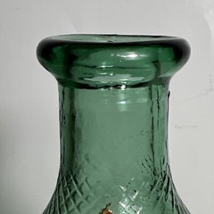 Vintage Italian Glass Green Wine Bottle Decanter SEE PICTURES MADE IN ITALY