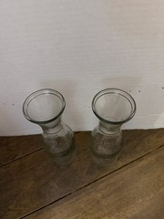 Pair Of Braswell&rsquo;s Carafes .25 Liter With Insignia Clear Glass 1/2 Bottle Server