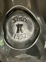 A Vintage Norman Korsarin etched glass carafe for Paul Masson.