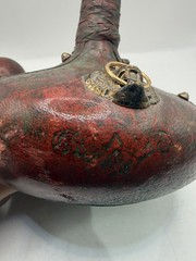 Vintage Antique Italian Leather Wrapped Wine Decanter Empty Made In Italy Unique