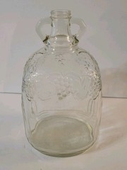 Antique Ball Wine 1920s Art Deco Style Two Fingered Handle Glass 1 Gallon Grapes