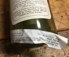 1979 La Romanee Bouchard & Fils Empty Collectible Wine Bottle No Cork