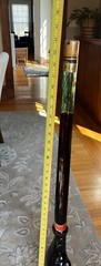 VINTAGE New Italian Green Glass CHIANTI Wine Bottle Warrior Design 44&Prime; Tall