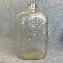 Vintage 1/2 Gallon Embossed Glass Wine Bottle – Good Condition