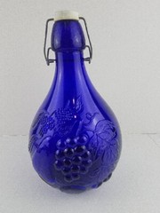 Vintage Casadis Milano Cobalt Blue « Jus De Fruits » Glass Jug-2 Liter