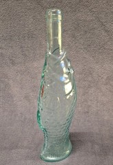 Vintage Italian Fish Shaped Green/Blue Glass Wine Bottle 13.5” Pescevino Beach