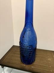 Vintage Cobalt Blue Glass Wine Bottle