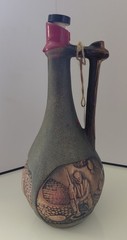 Georgian Ceramic Clay Wine Bottle/Decanter Vessel-3D Design with Handle