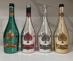 ACE OF SPADES Armand de Brignac 4 Empty Champagne Bottles Green Pink Silver Gold