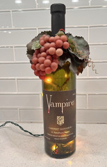 Vampire Wine Bottle with Red Tipped lights Grapes Leaves – UNIQUE & COOL!