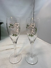 Perrier Jouet Champagne Bucket with Pair Glasses and empty Champagne Bottle 1975