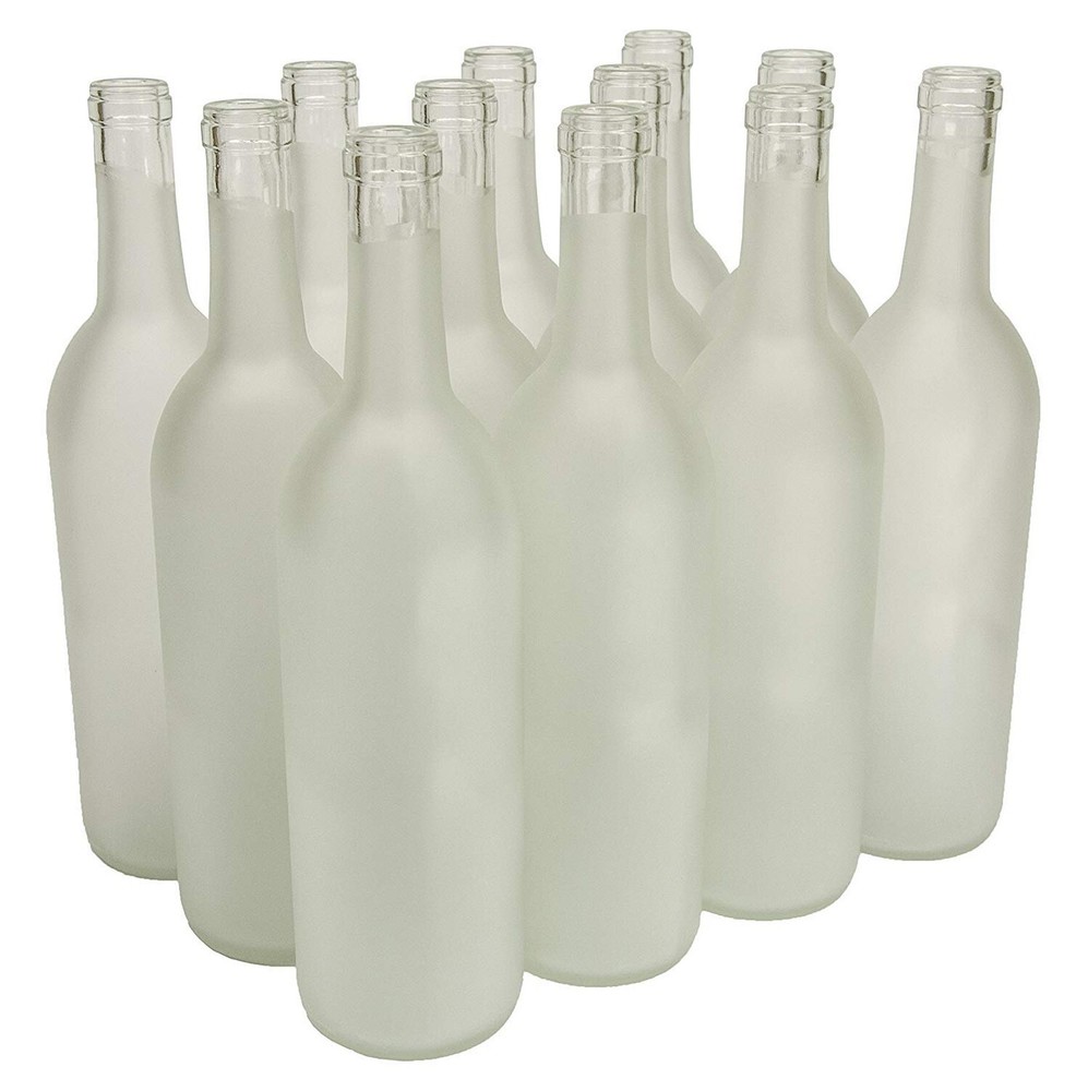North Mountain Supply – 750ml Glass Bordeaux Wine Bottle Flat-Bottomed Cork F…