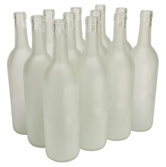 North Mountain Supply – 750ml Glass Bordeaux Wine Bottle Flat-Bottomed Cork F…