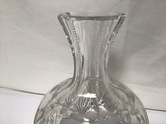 Vintage Amercian Cut Crystal Etched Wine Bottle
