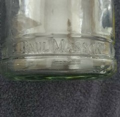 Vintage Paul Masson Glass Wine Carafe 10 3/4 » tall – Name at bottom