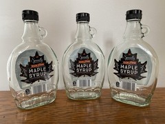 Lot of 3 Maple Syrup Bottles /Jugs w/ Loop Handles & Plastic Caps 12.5 oz/375mL
