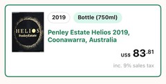 Penley Estate Helios 2019 Australian Empty Wine Bottle With Cork