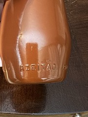 Vintage J.M. DA Fonseca Portugal Brown Painted 6&Prime; Glass Bottle