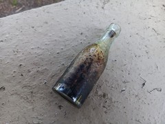 VINTAGE ANTIQUE 1920 PAPER LABLE BOTTLE WINE WHISKEY WAX COVERED OLD BOTTLE