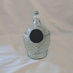 Glass Wine Bottle Handled Decantor Weave Pattern with Cork Unbranded Vintage