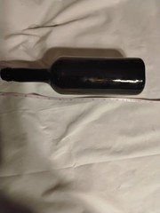 Brown Glass Wine Bottle Collectible Dark Glass Decorative Display Piece