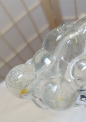 Vintage Grapes Bunch Glass Bottle Made in France *Empty* Original Twist Lid