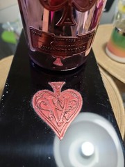 EMPTY ACE OF SPADES ROSE(ARMAND DE BRIGNAC)750ML EMPTY CHAMPAGNE BOTTLE WITH BOX