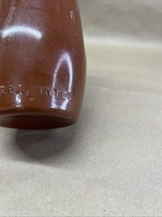 Vintage Lancers Ceramic Wine Bottle Vase Stoneware Portugal Glazed Red/Brown 9&Prime;H