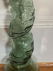 Vintage Italian SNAIL BOTTLE 3 liter Green Glass Wine 32” Tall Chanti Imports